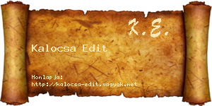 Kalocsa Edit névjegykártya